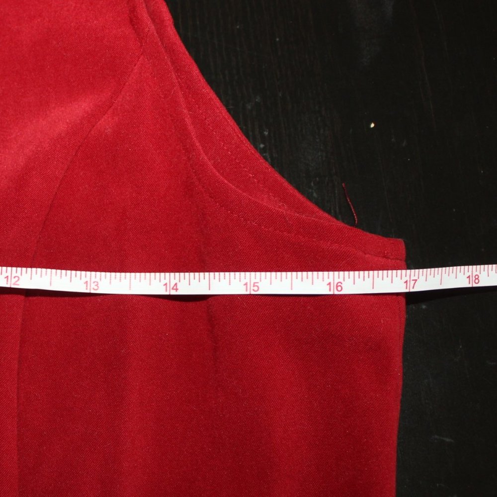 Casual Corner Annex Woman Size 6 Burgundy Red Maxi Dress Sueded Sleeveless - Picture 6 of 7